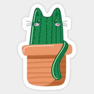 Cute Cat Cactus Sticker